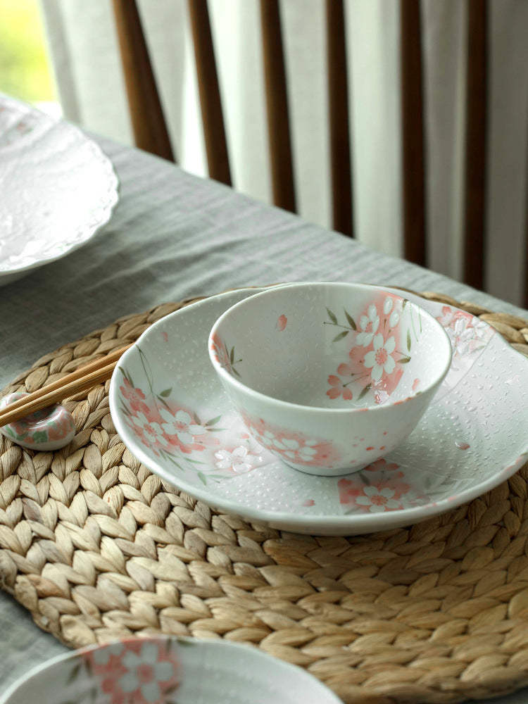Mino-Yaki Cherry Blossom Ceramic Bowl Set