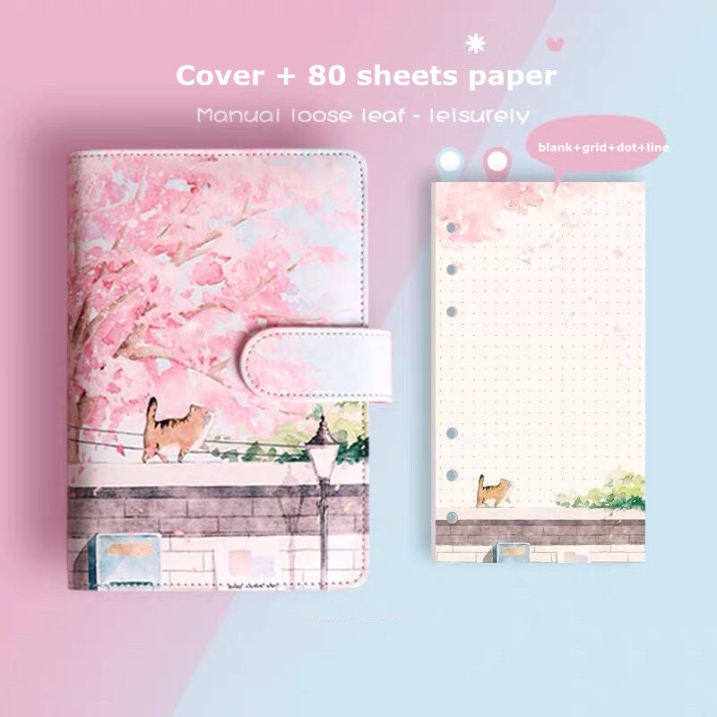 Sakura Gift Box Notebook Set – A6 Loose Leaf Journal