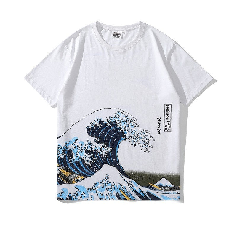 Wave Japanese Fashion Short-sleeved T-shirts