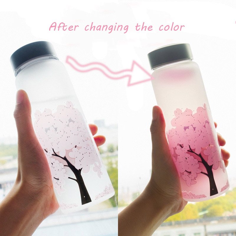 Sakura Bloom Color-Changing Glass Bottle|桜の彩り 変化グラスボトル