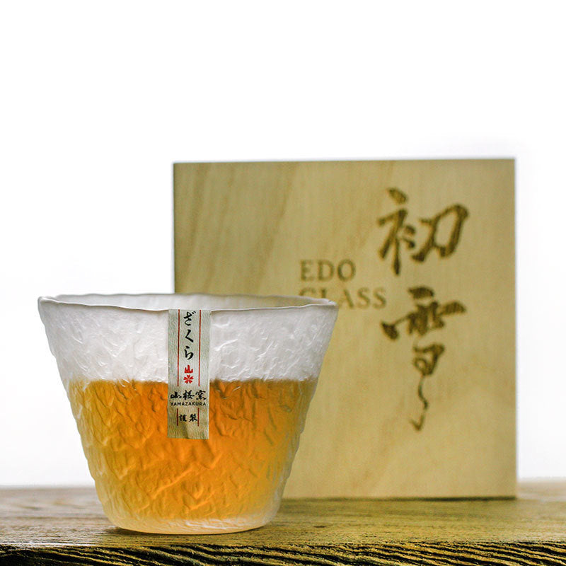 Edo Floral Elegance Whiskey Glass - 江戸花彫り 伝統和酒グラス