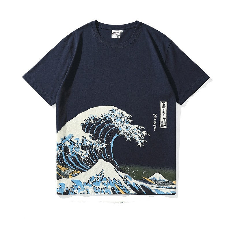 Wave Japanese Fashion Short-sleeved T-shirts