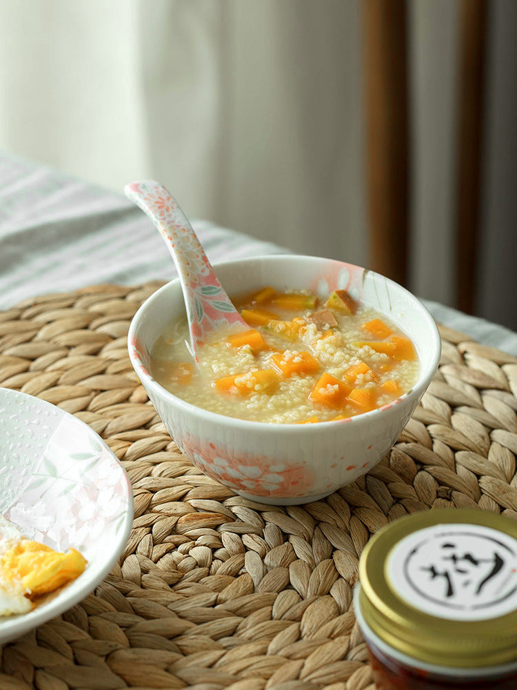 Mino-Yaki Cherry Blossom Ceramic Bowl Set