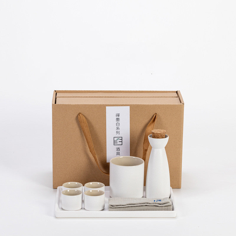 Japanese Zen Ink Style Ceramic Sake Set Home
