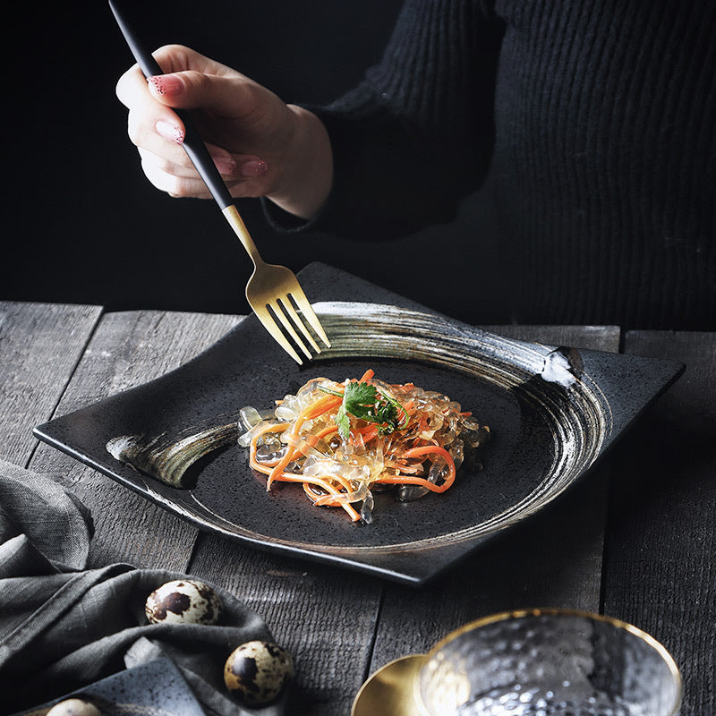 Zen Gold Square Plate - Sushi|禅金色 四角皿 寿司用