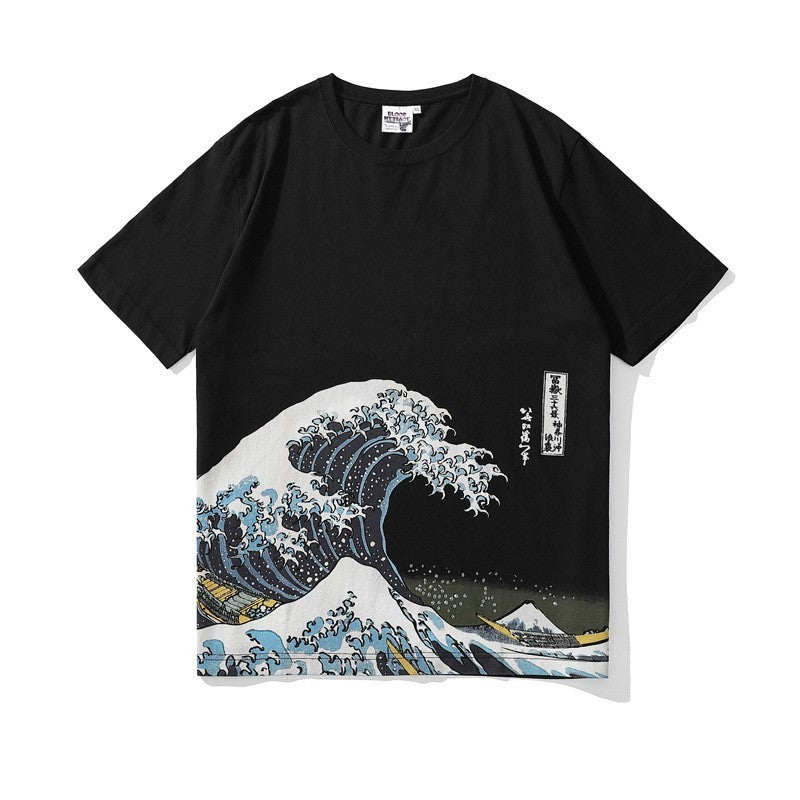 Wave Japanese Fashion Short-sleeved T-shirts