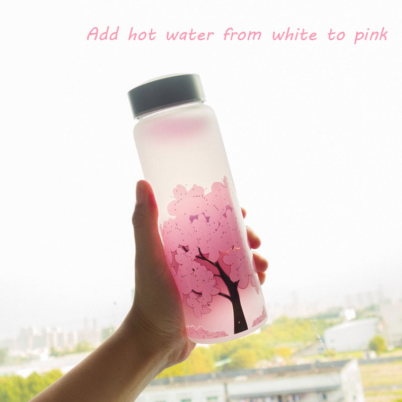 Sakura Bloom Color-Changing Glass Bottle｜桜の彩り 変化グラスボトル