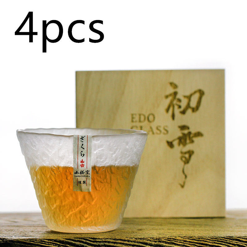 Edo Floral Elegance Whiskey Glass - 江戸花彫り 伝統和酒グラス