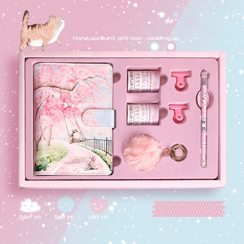 Sakura Gift Box Notebook Set – A6 Loose Leaf Journal