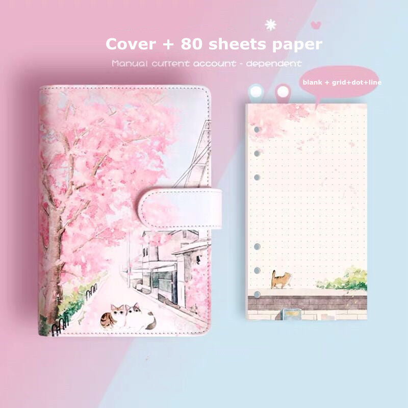 Sakura Gift Box Notebook Set – A6 Loose Leaf Journal
