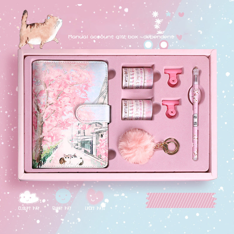 Sakura Gift Box Notebook Set – A6 Loose Leaf Journal