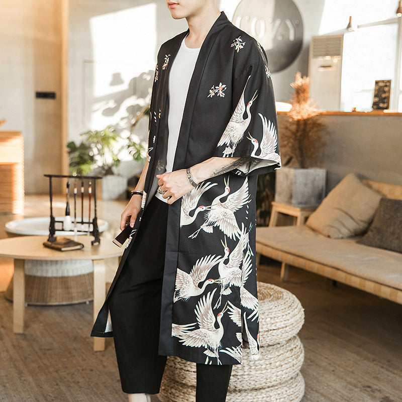 Tsuru kimono Long Cardigan