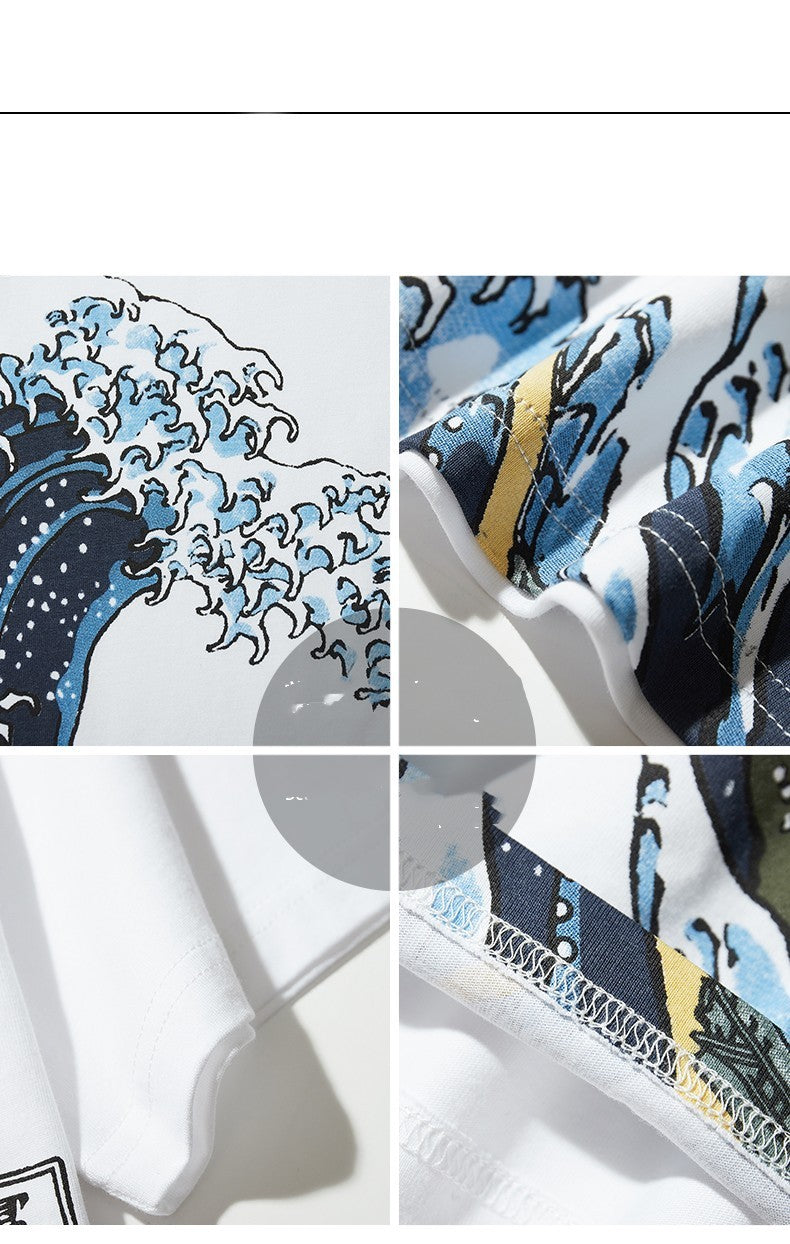 Wave Japanese Fashion Short-sleeved T-shirts