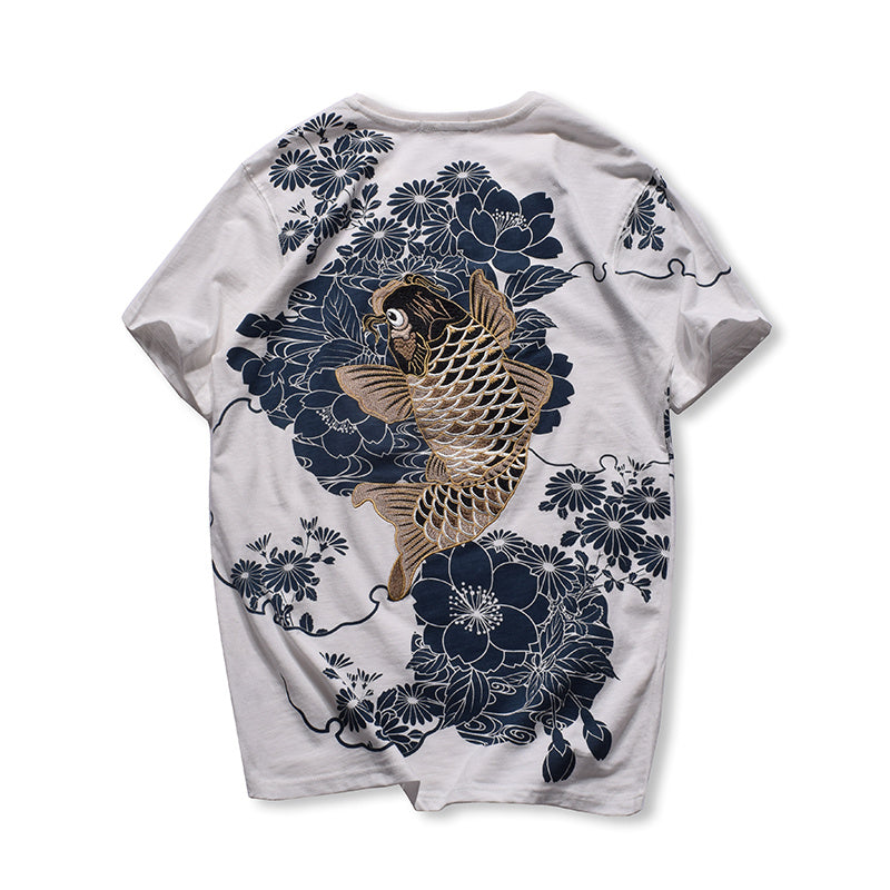 Sakura Koi Embroidered Short Sleeve