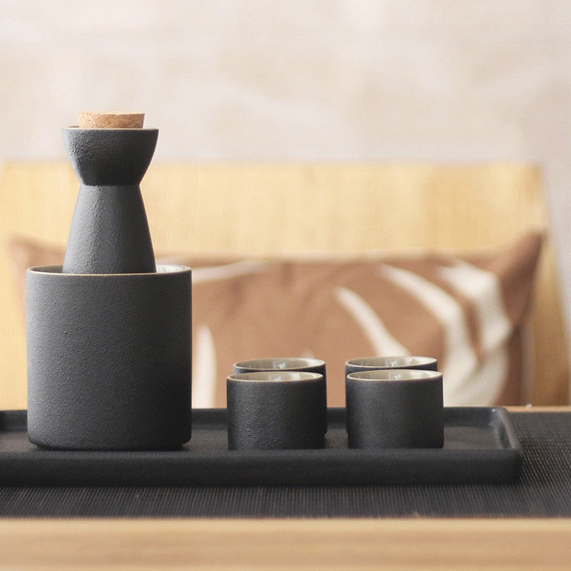 Japanese Zen Ink Style Ceramic Sake Set Home