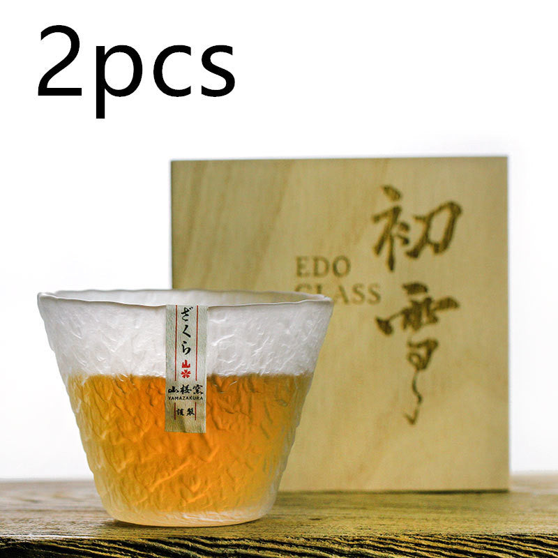 Edo Floral Elegance Whiskey Glass - 江戸花彫り 伝統和酒グラス