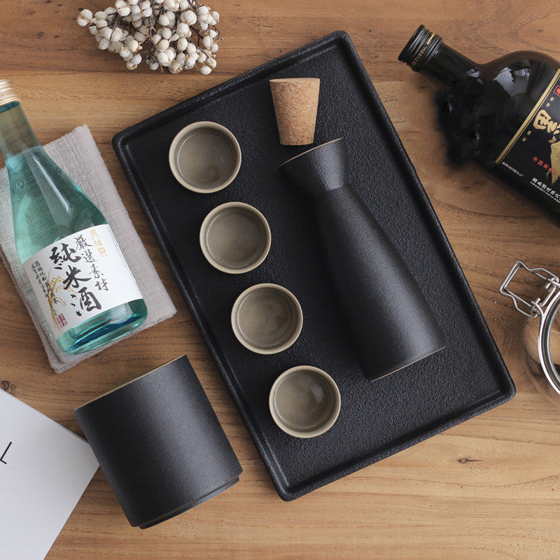 Japanese Zen Ink Style Ceramic Sake Set Home