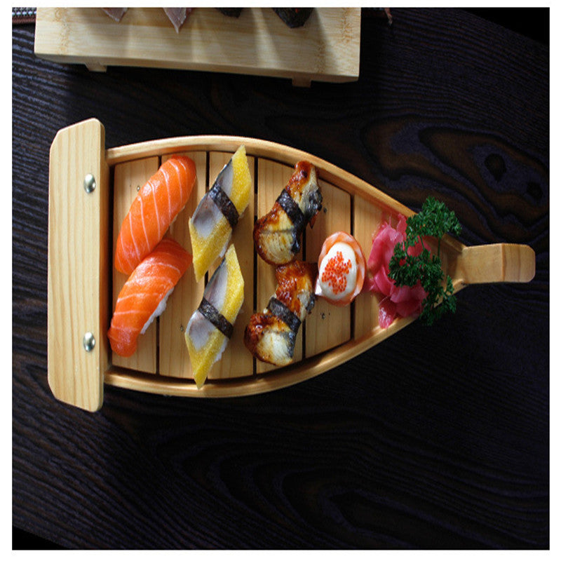 Pine Wooden Sushi Boat – Traditional Serving Boat for Sushi and Sashimi