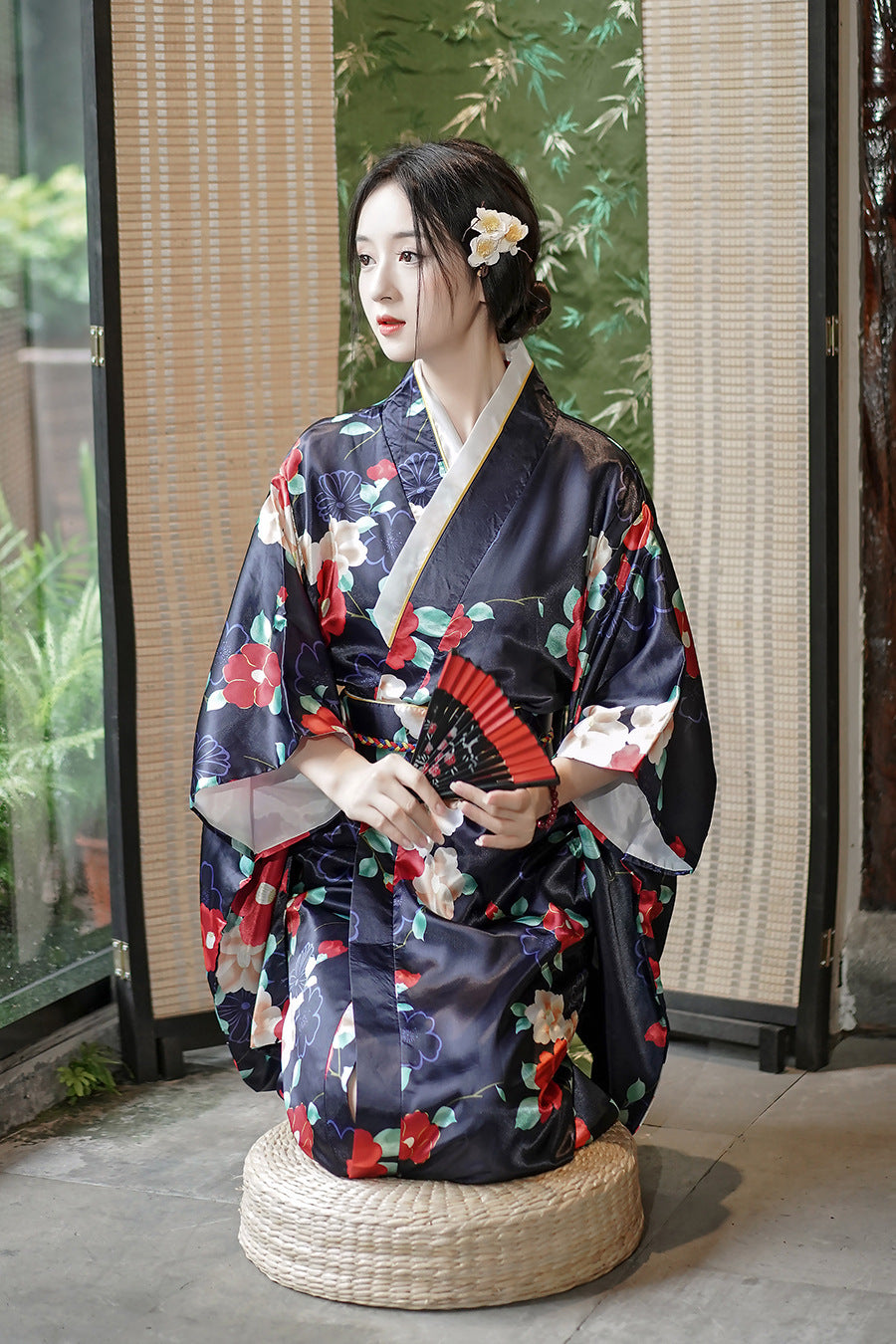 Japanese Satin Plus Size Kimono – Elegant & Cool